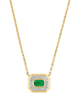 EFFY 14K Yellow Gold Diamond & Emerald Necklace