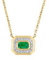 EFFY 14K Yellow Gold Diamond & Emerald Necklace
