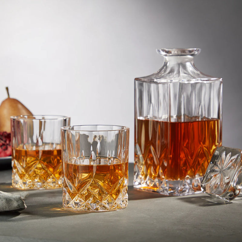 Viski Admiral Liquor Decanter & Tumbler Set - 3