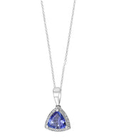 Effy 14K White Gold Tanzanite & Diamond Triangle Pendant Necklace