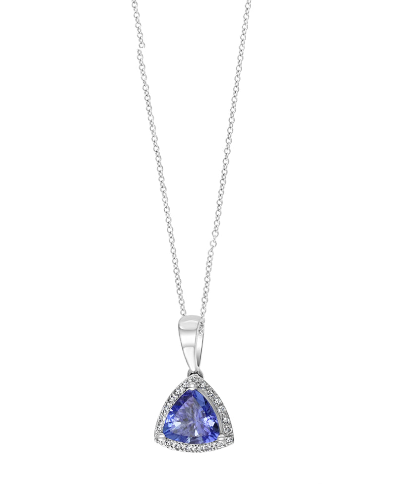 Effy 14K White Gold Tanzanite & Diamond Triangle Pendant Necklace