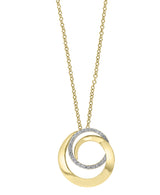Effy 14K Yellow Gold & Diamond Swirl Pendant Necklace