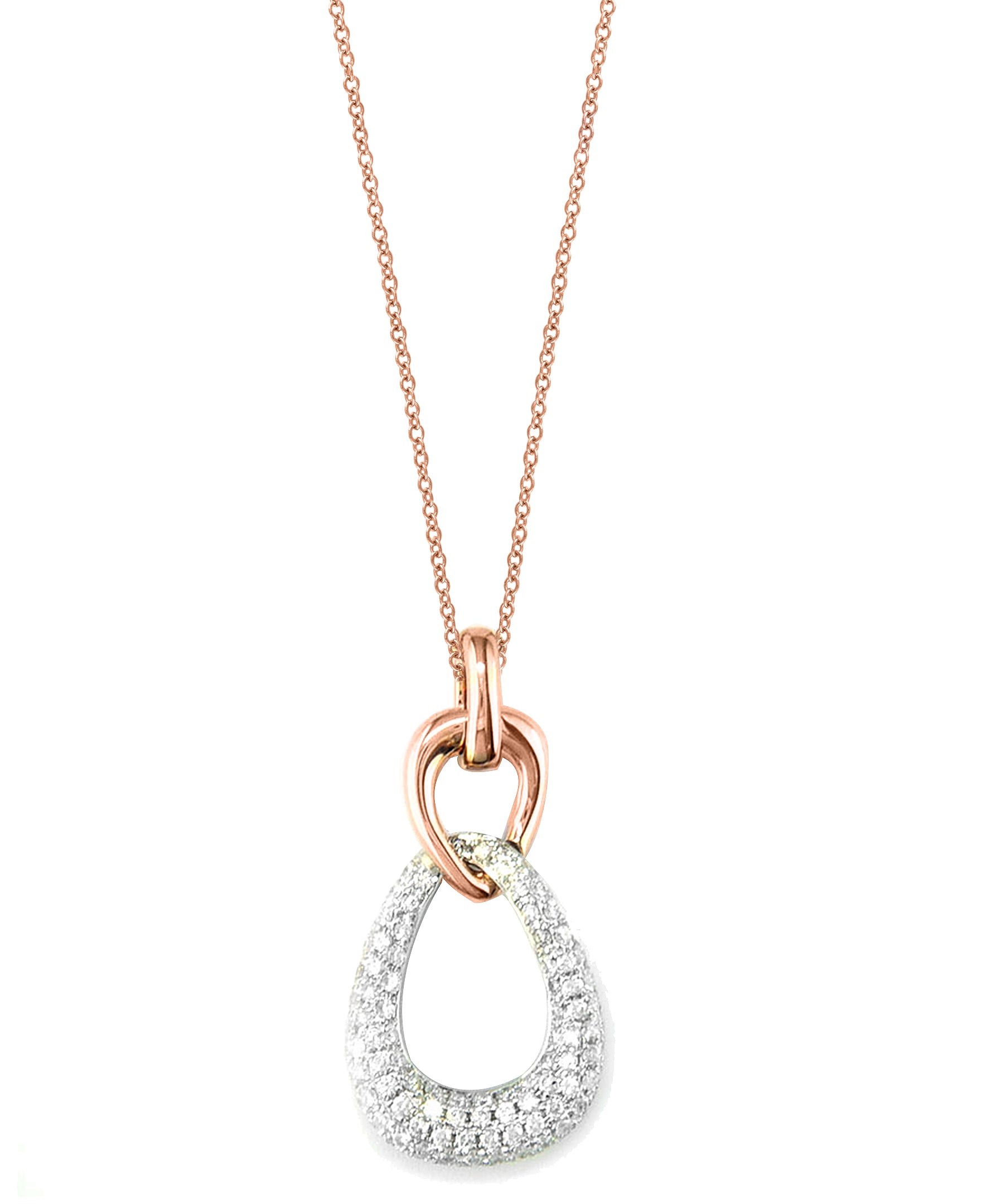 EFFY 14K White & Rose Gold Diamond Pendant Necklace