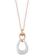 EFFY 14K White & Rose Gold Diamond Pendant Necklace