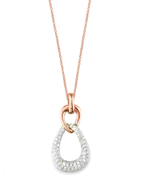 EFFY 14K White & Rose Gold Diamond Pendant Necklace