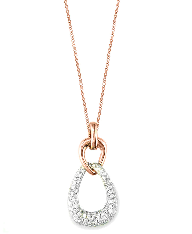 EFFY 14K White & Rose Gold Diamond Pendant Necklace