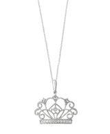 Effy 14K White Gold Diamond Crown Pendant Necklace