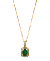 Effy 14K Yellow Gold Emerald & Diamond Pendant Necklace