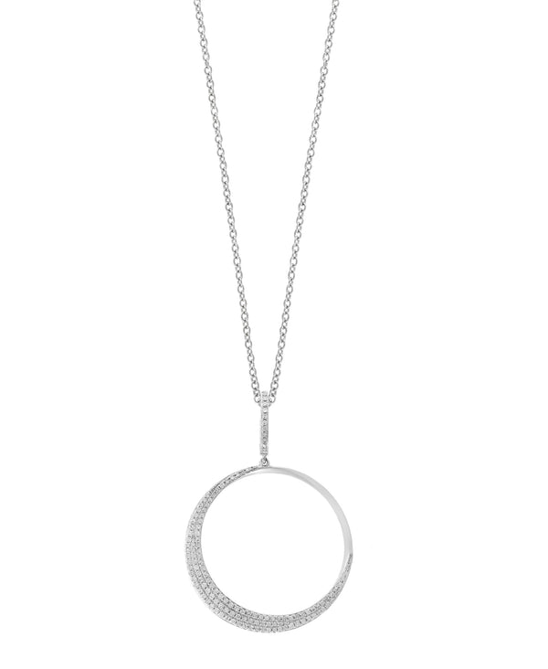 Effy 14K White Gold Diamond Circle Pendant Necklace