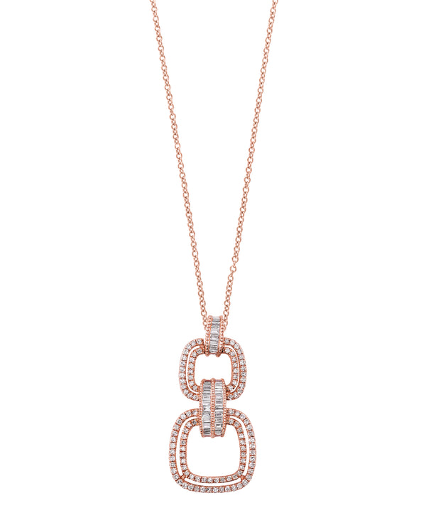 Effy 14K Rose Gold & Diamond Link Pendant Necklace