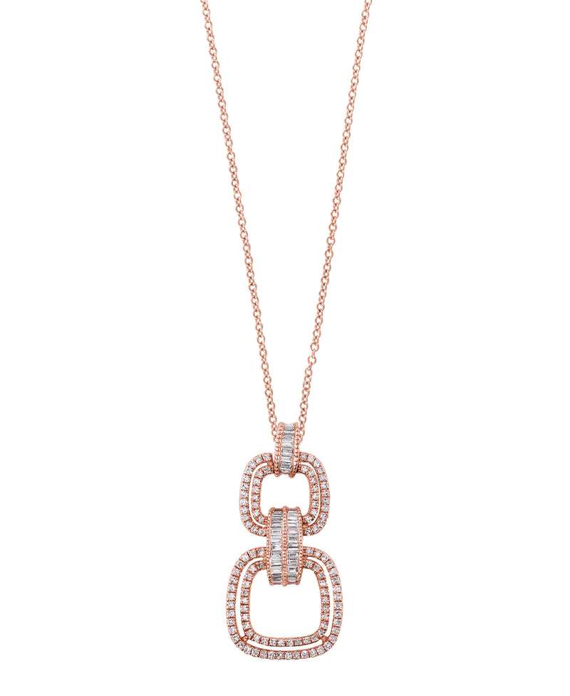 Effy 14K Rose Gold & Diamond Link Pendant Necklace