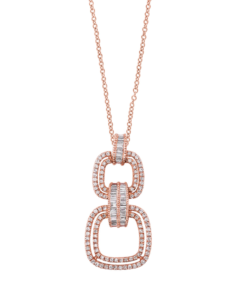 Effy 14K Rose Gold & Diamond Link Pendant Necklace