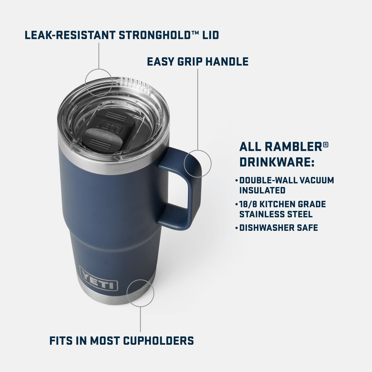 YETI Rambler 20 oz. Travel Mug with Stronghold Lid