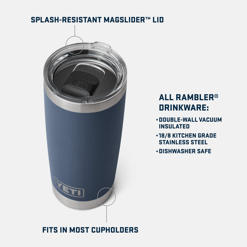 YETI Rambler 20 oz. Tumbler with Magslider Lid