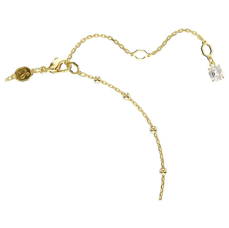 Swarovski Imber Y Necklace - Round Cut, Scattered Design, White, Gold-Tone Plated