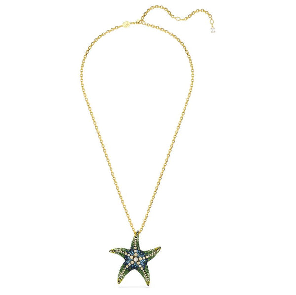 Swarovski Idyllia Pendant and Brooch - Crystal Pearls, Starfish, Multicolored, Gold-Tone Plated