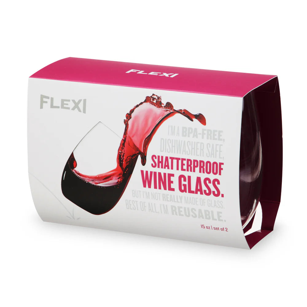 True Flexi 8 Oz Stemless Wine Cup - Set Of 2