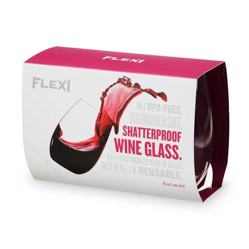 True Flexi 8 Oz Stemless Wine Cup - Set Of 2