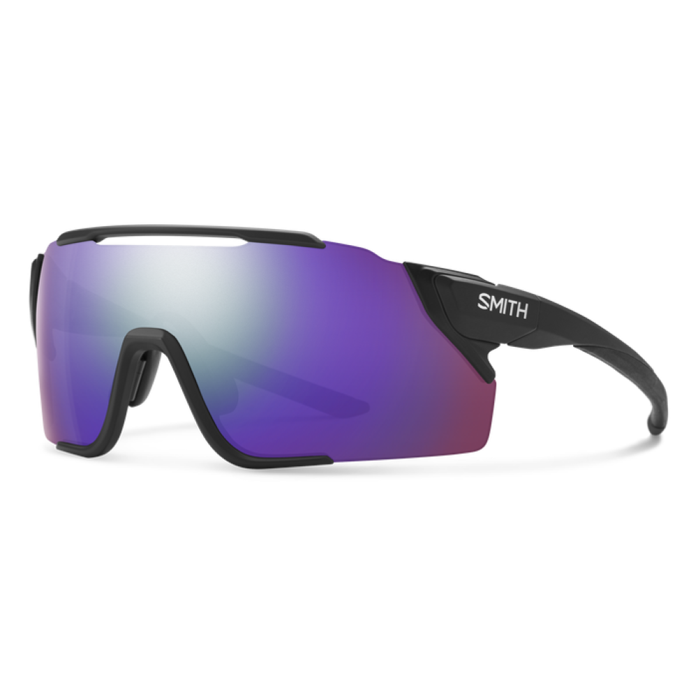Smith Attack MAG MTB Matte Black Frame - ChromaPop Violet Mirror Lens - Polarized Sunglasses
