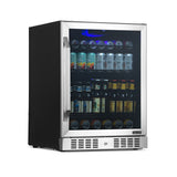 Newair 24” Built-in 177 Can Beverage Fridge in Stainless Steel