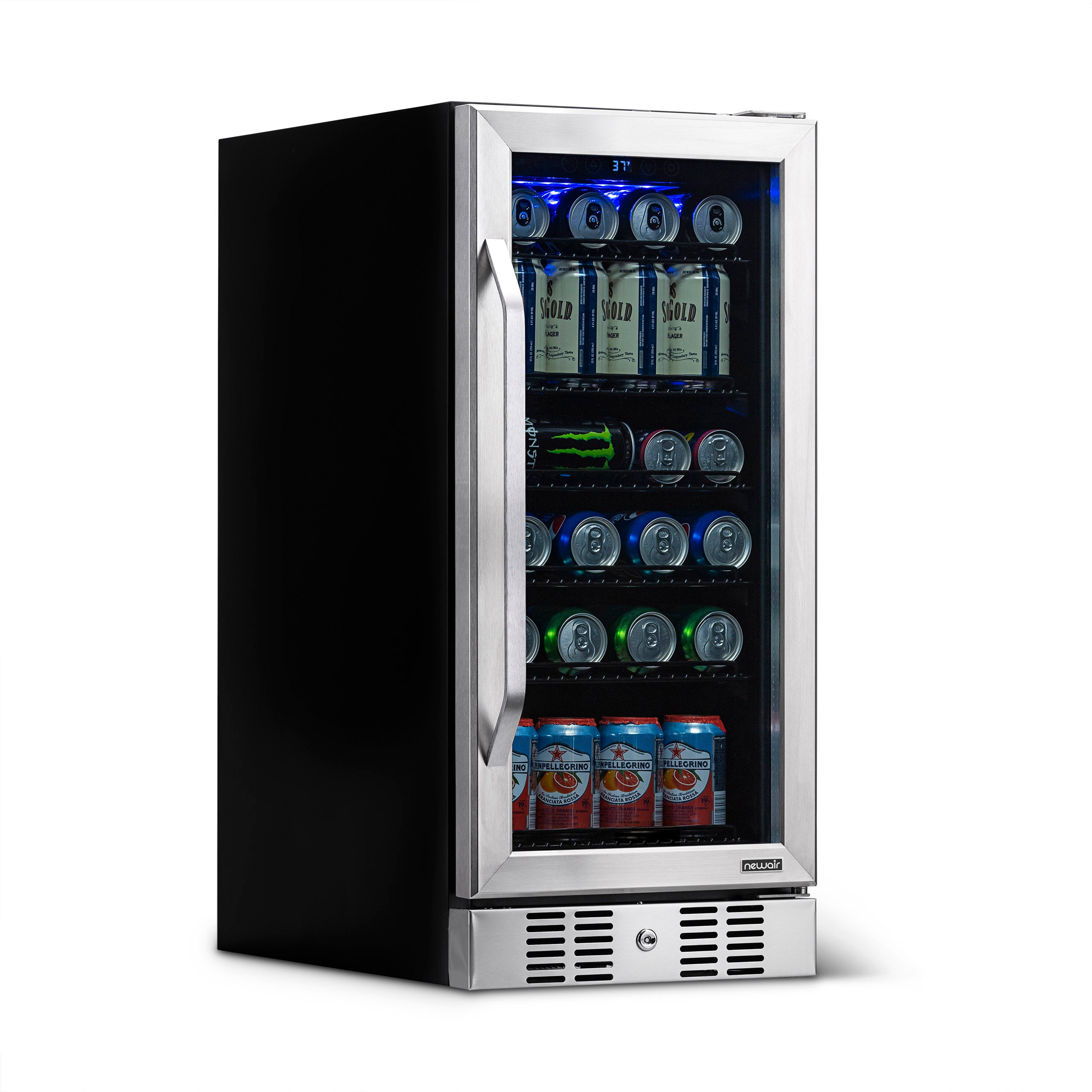 NewAir 15” Built-in 96 Can Beverage Cooler - Stainless Steel