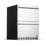 NewAir 24” Built-in 20 Bottle and 80 Can Dual Drawer Outdoor Wine and Beverage Fridge