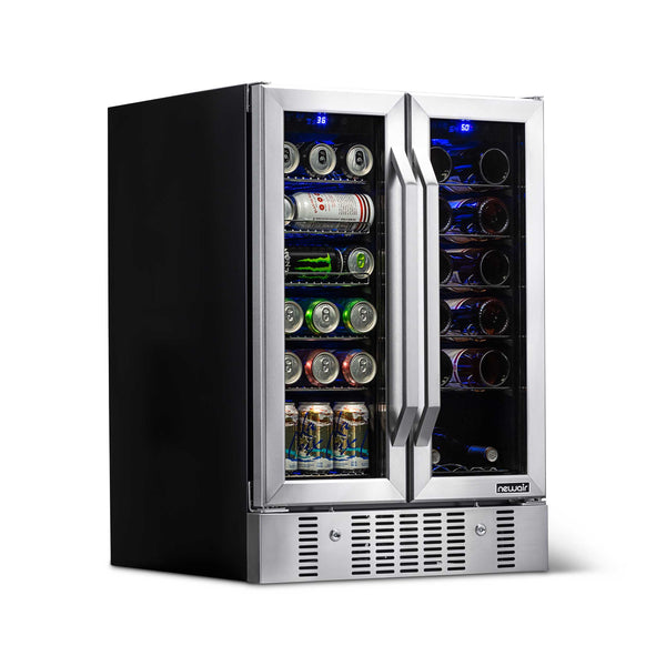 NewAir 24" Built-In Dual Zone 18 Bottle & 58 Can Wine Cooler