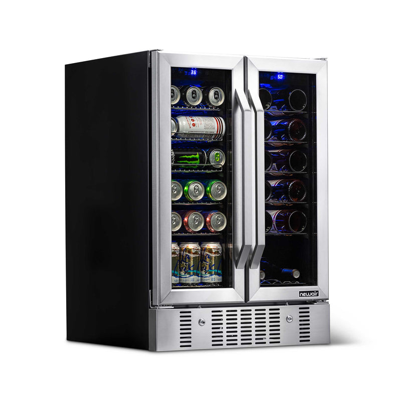 NewAir 24" Built-In Dual Zone 18 Bottle & 58 Can Wine Cooler