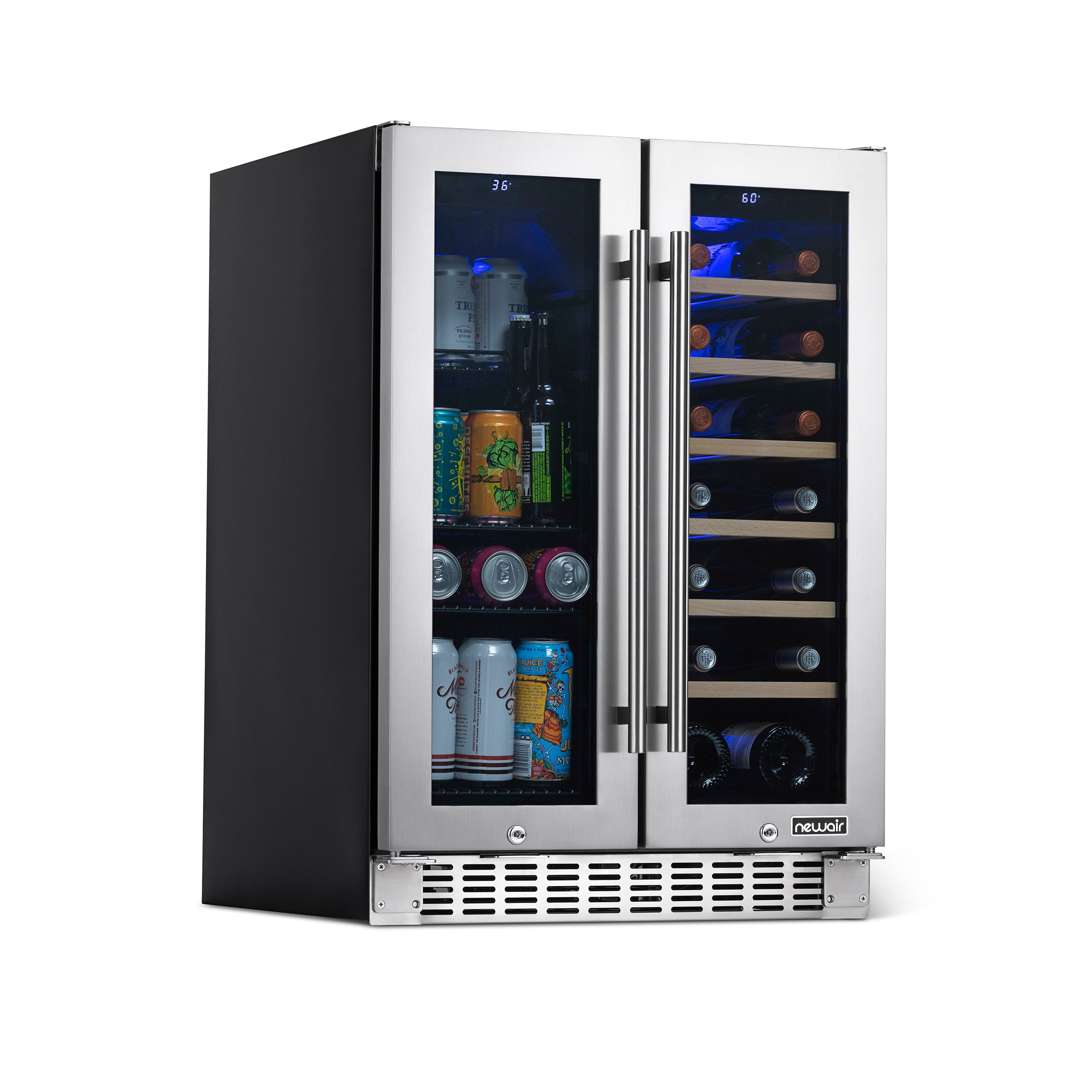 NewAir 20 Bottles/60 Cans Dual Zone Wine/Beverage Cooler