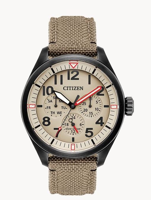 Citizen Mens Chandler Eco-Drive Watch - Khaki Nylon Strap