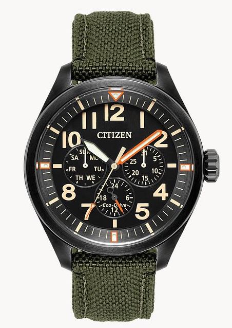 Citizen Mens Chandler Eco-Drive Watch - Green Nylon Strap