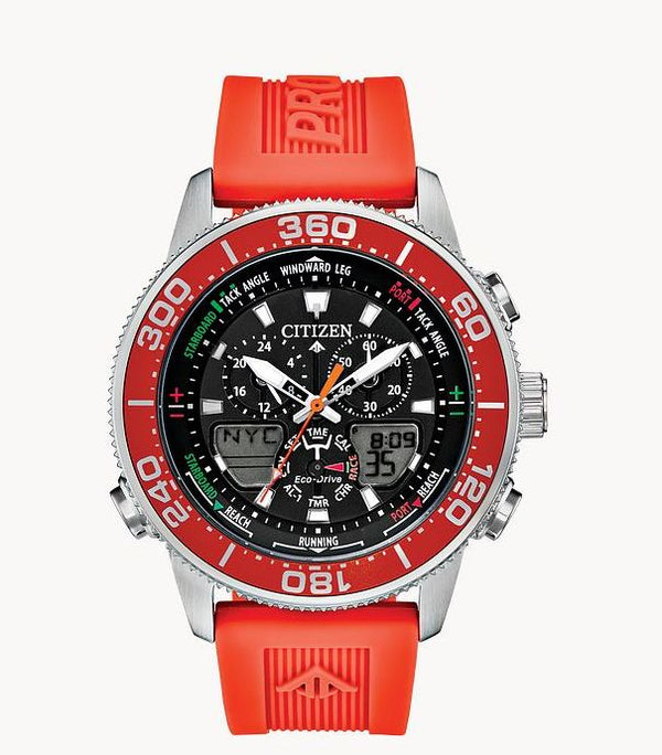 Citizen Mens Promaster Sailhawk Eco-Drive Watch - Orange Polyurethane Strap