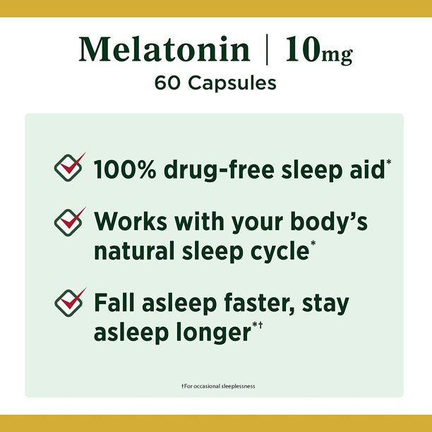 Nature's Bounty Melatonin 10mg Capsules - 60 Count