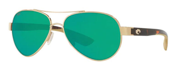 Costa Del Mar Loreto Rose Gold Frame - Green Mirror 580 Plastic Lens - Polarized Sunglasses