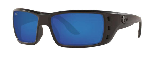 Costa Del Mar Mens Permit Blackout Frame - Blue Mirror 580 Glass Lens - Polarized Sunglasses