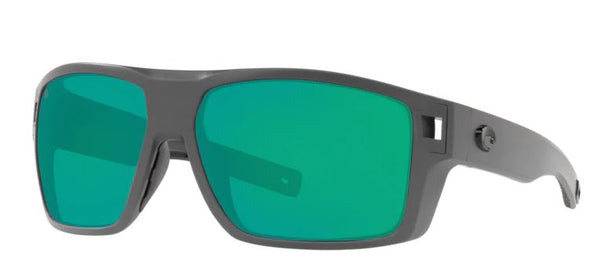 Costa Del Mar Diego Matte Gray Frame - Green Mirror 580 Glass Lens - Polarized Sunglasses