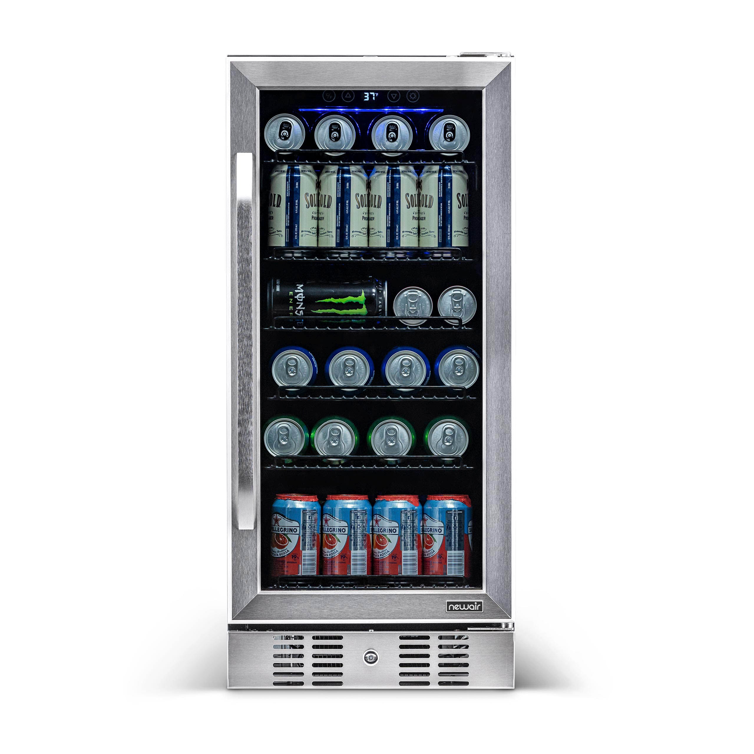 NewAir 15” Built-in 96 Can Beverage Cooler - Stainless Steel