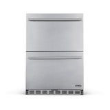 NewAir 24” Built-in 20 Bottle and 80 Can Dual Drawer Outdoor Wine and Beverage Fridge