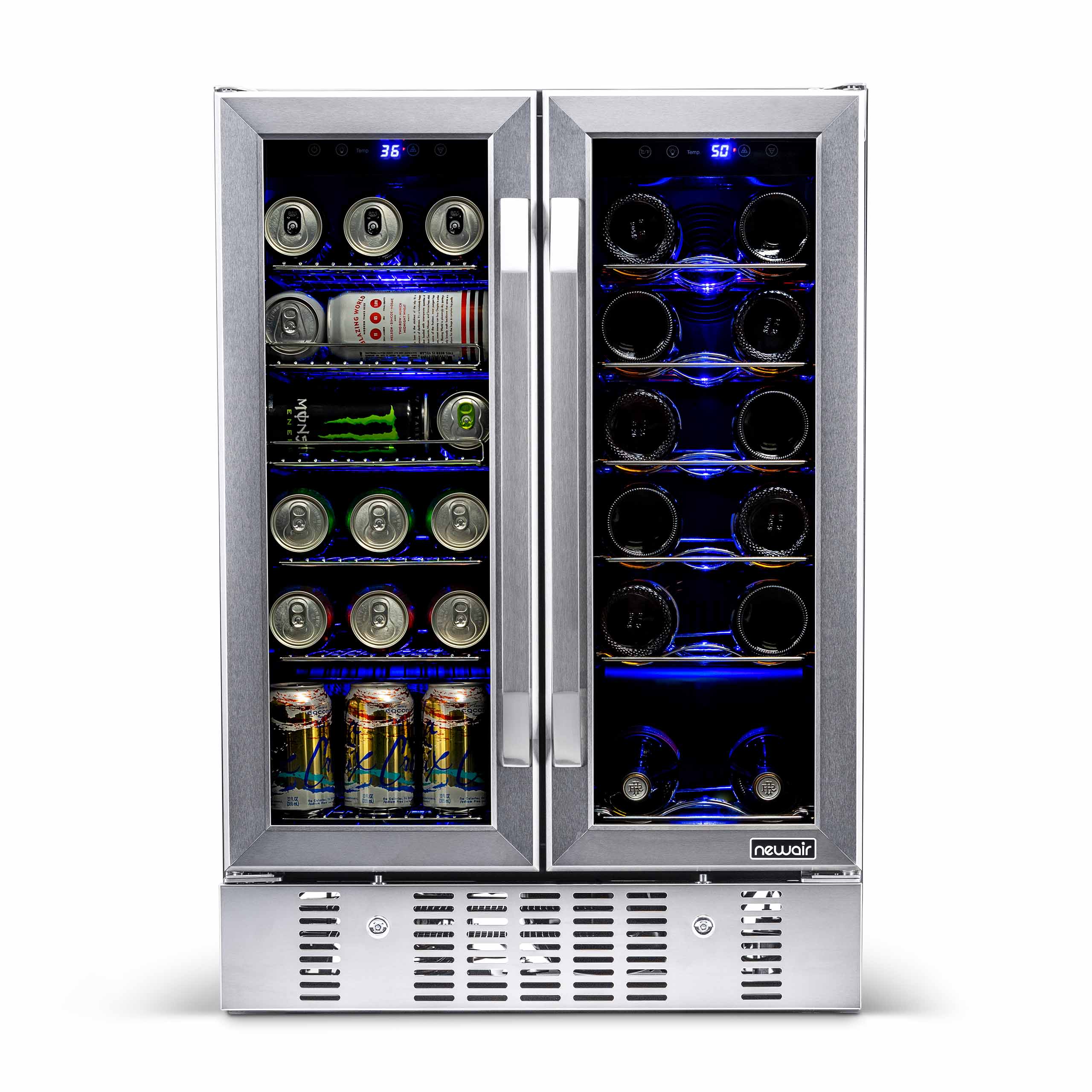 NewAir 24" Built-In Dual Zone 18 Bottle & 58 Can Wine Cooler