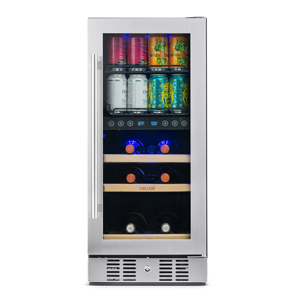 NewAir 48 Can, 9 Wine Bottle Dual Zone Compressor Wine Cooler