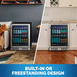 Newair 24” Built-in 177 Can Beverage Fridge in Stainless Steel