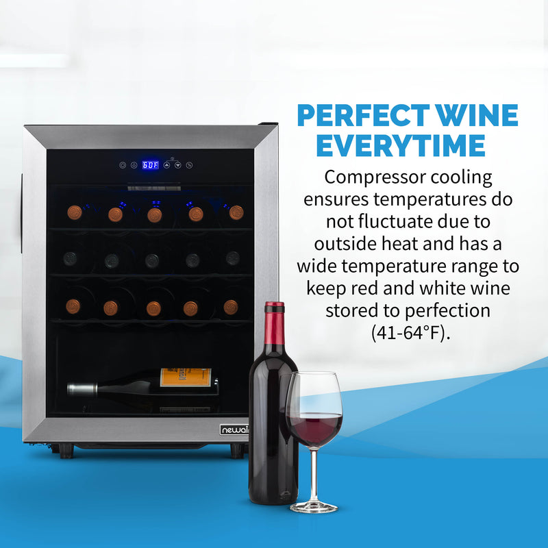 NewAir 23 Bottle Single Zone Freestanding Wine Cooler