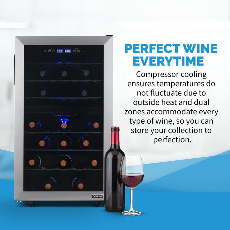 NewAir 43 Bottle Dual Zone Freestanding Wine Cooler