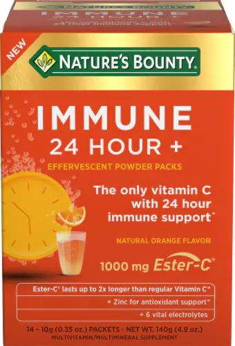 Nature's Bounty Immune 24+ Effervescent Powder Packs - 1000mg - 14 Count