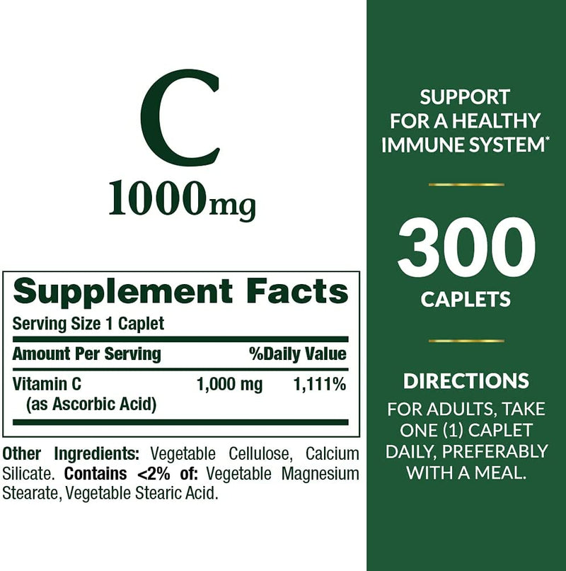 Nature's Bounty Vitamin C Caplets - 1000mg - 300 Count