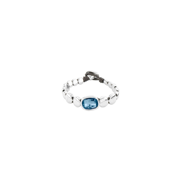 Unode50 Magic Bracelet - Medium - Silver Plated/Denim Blue Crystal