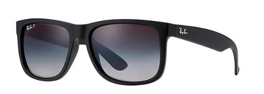 Ray-Ban Mens Justin Classic Polarized Sunglasses - Matte Black/Gray Gradient