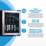 NewAir 16 Bottle Single Zone Freestanding Wine Cooler