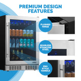 NewAir 224 Can Premium Built-in Beverage Fridge with Color Changing Lights