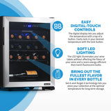NewAir 23 Bottle Single Zone Freestanding Wine Cooler